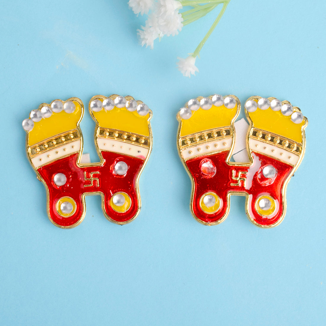 Lights Laxmi Charan Paduka Diwali Stickers Set of 2