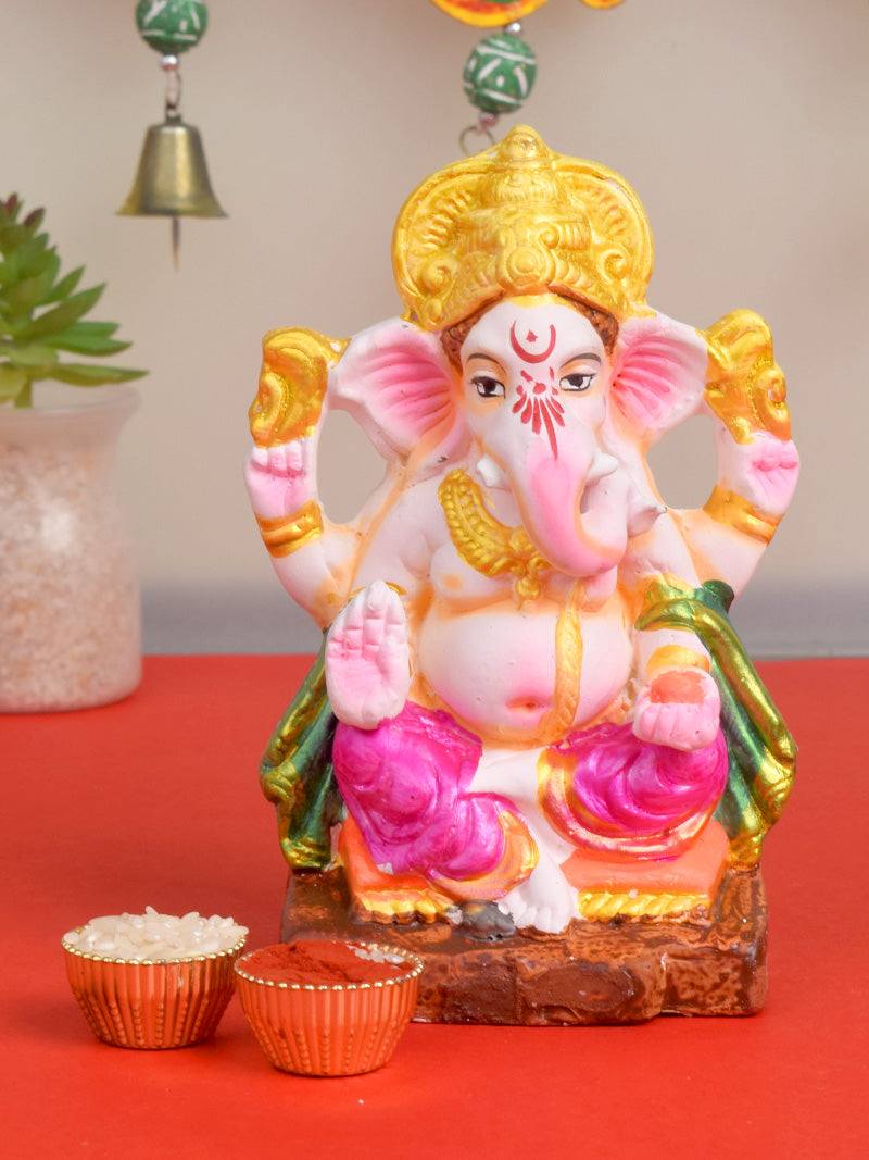 Auspicious 6-Inch Eco-Friendly Ganesha Idol