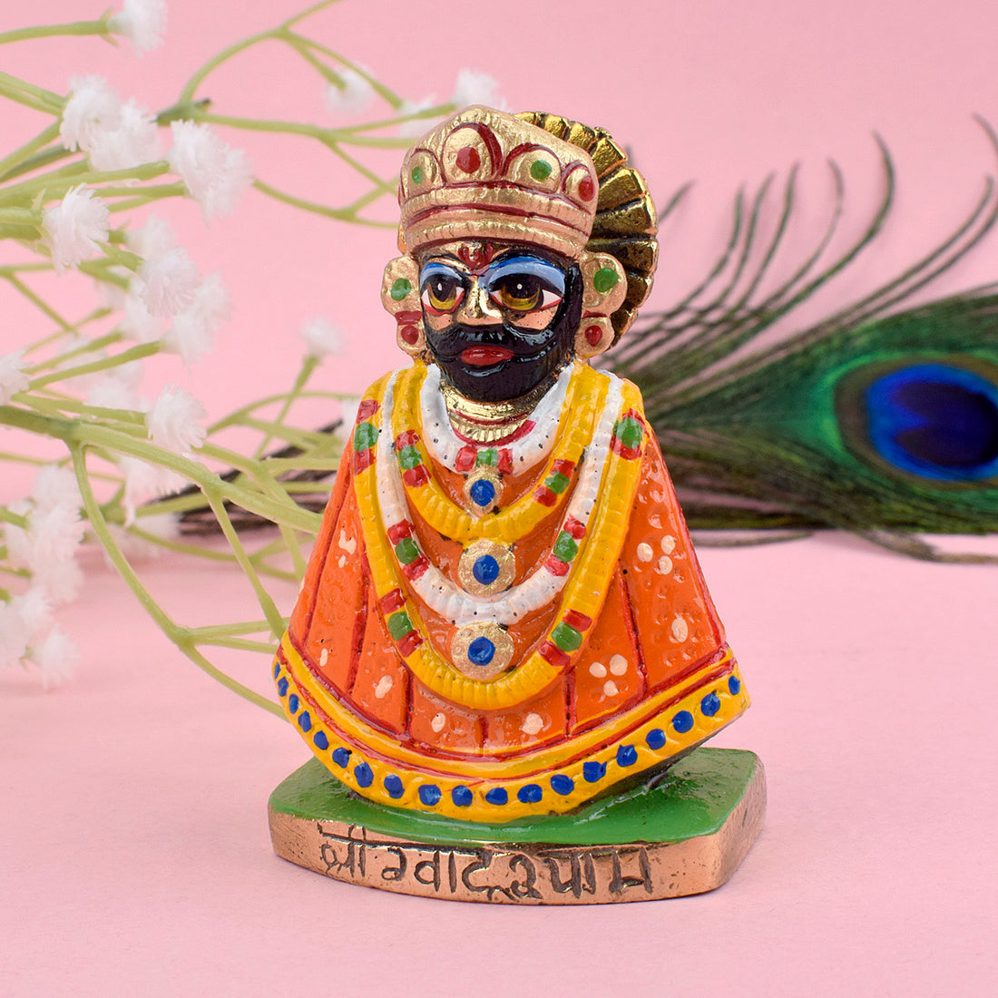 3.1 Inch Handcrafted Brass Khatu Shyam Ji Idol