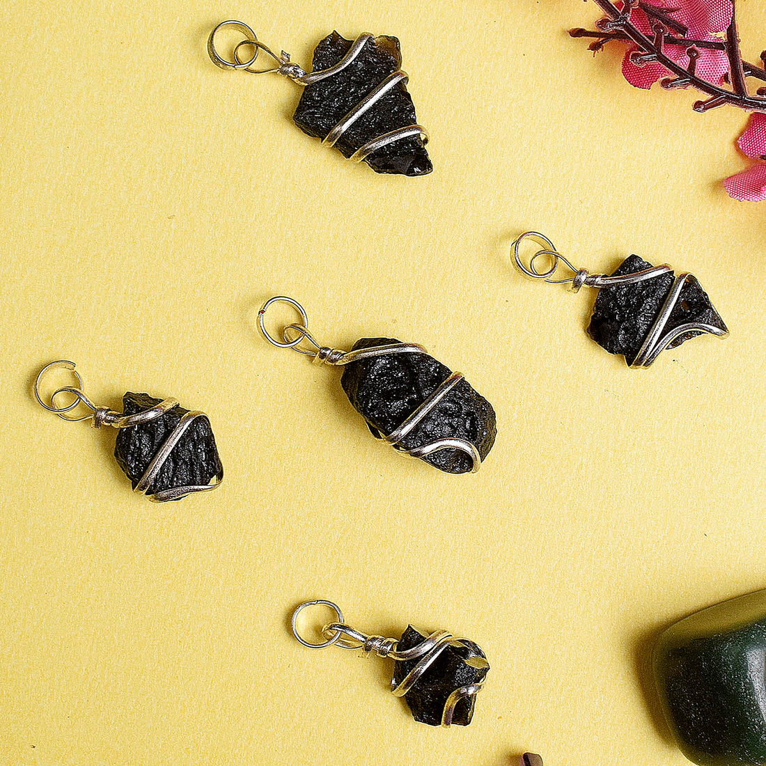 Black Tourmaline Wire Wrapped Crystal Stone Pendant