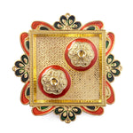 Kumkum Holder Adorned with Intricate Traditional Patterns