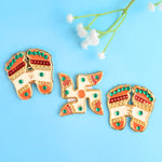 Sparkling White charan Paduka and Swastik Diwali Stickers Set of 3