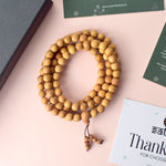 Certified 6mm 100% Original Authentic Mysore White Sandalwood (Chandan) Jap Mala