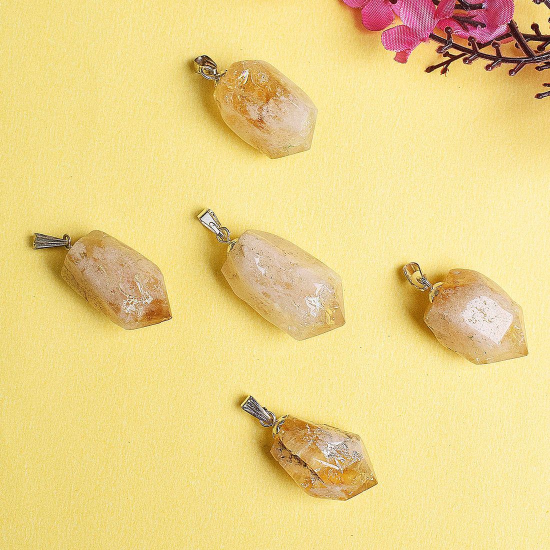 Natural Citrine Crystal Stone Pendant