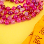 Premium Hakik Jap Mala Crystal Pink hakik