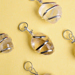 Clear Quartz Wire Wrapped Tumble Crystal Stone Pendant