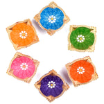 Shimmering Traditions Beautiful Clay Diyas for Diwali Set of 6