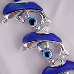 Feng Shui Evil Eye Wall Hanging with Silver Plated Fish