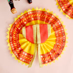Radiant Yellow-Red Laddu Gopal Dress with Sequin Border
