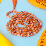 Premium Hakik Jap Mala Crystal Orange Canelian