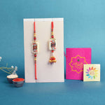 Trendy Beaded Bhaiya Bhabhi Rakhi Set
