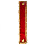 Red Velvet Twin Flower Ganpati Idol Patka with Sequin Lace