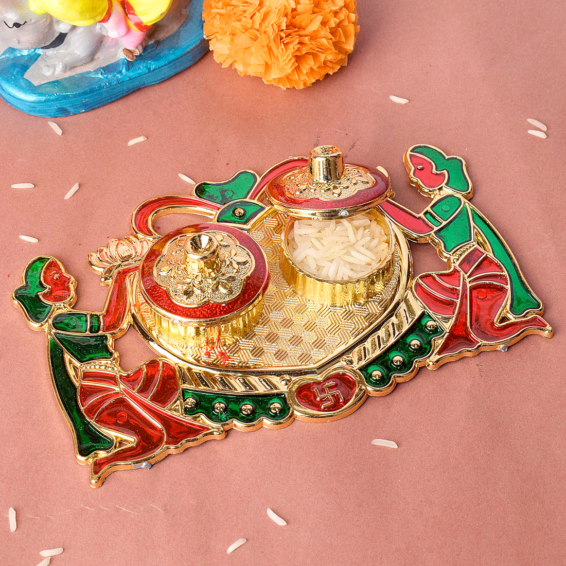 Traditional Design Kumkum Container for Rituals