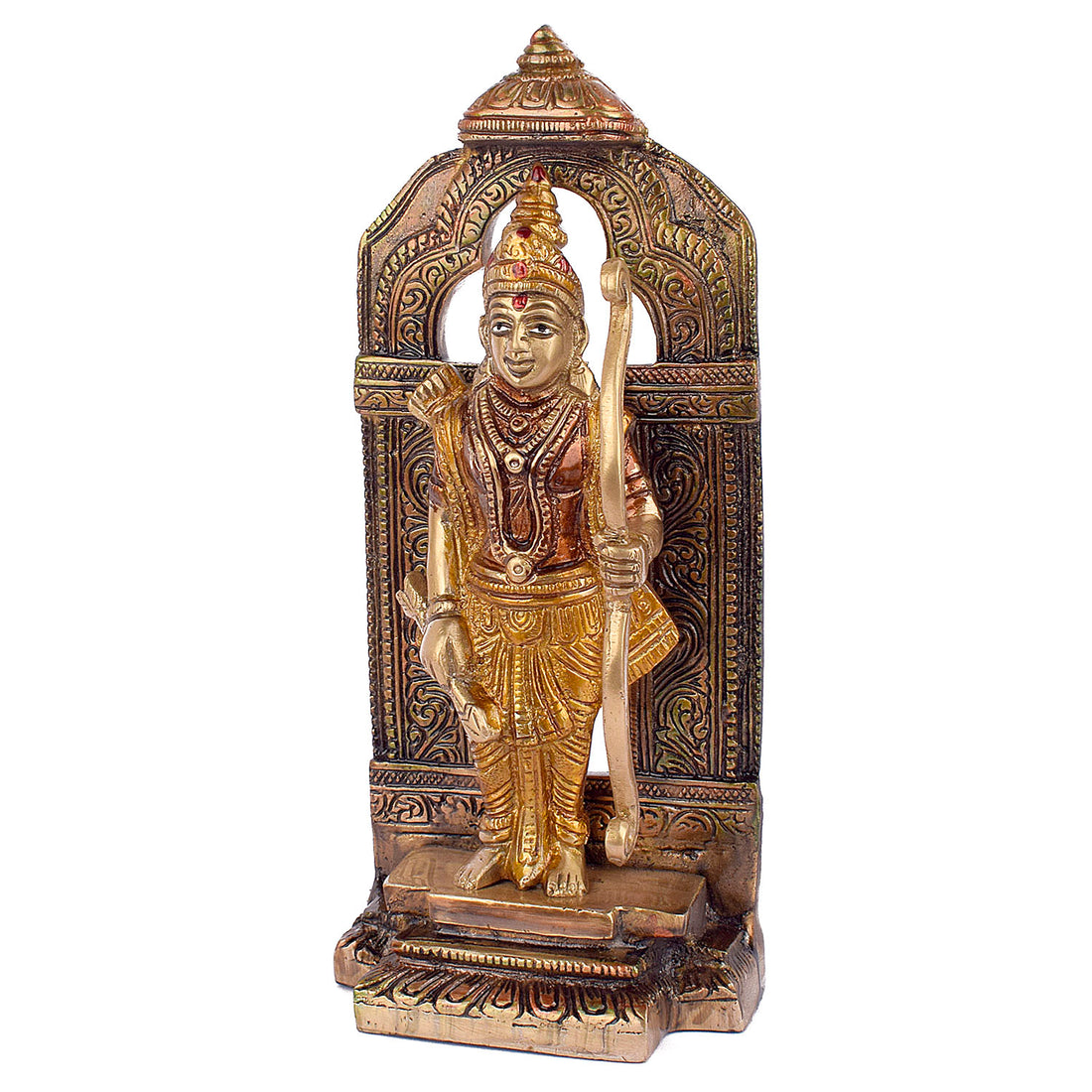 8.3 Inch Brass Ram Idol with Bow in Colored