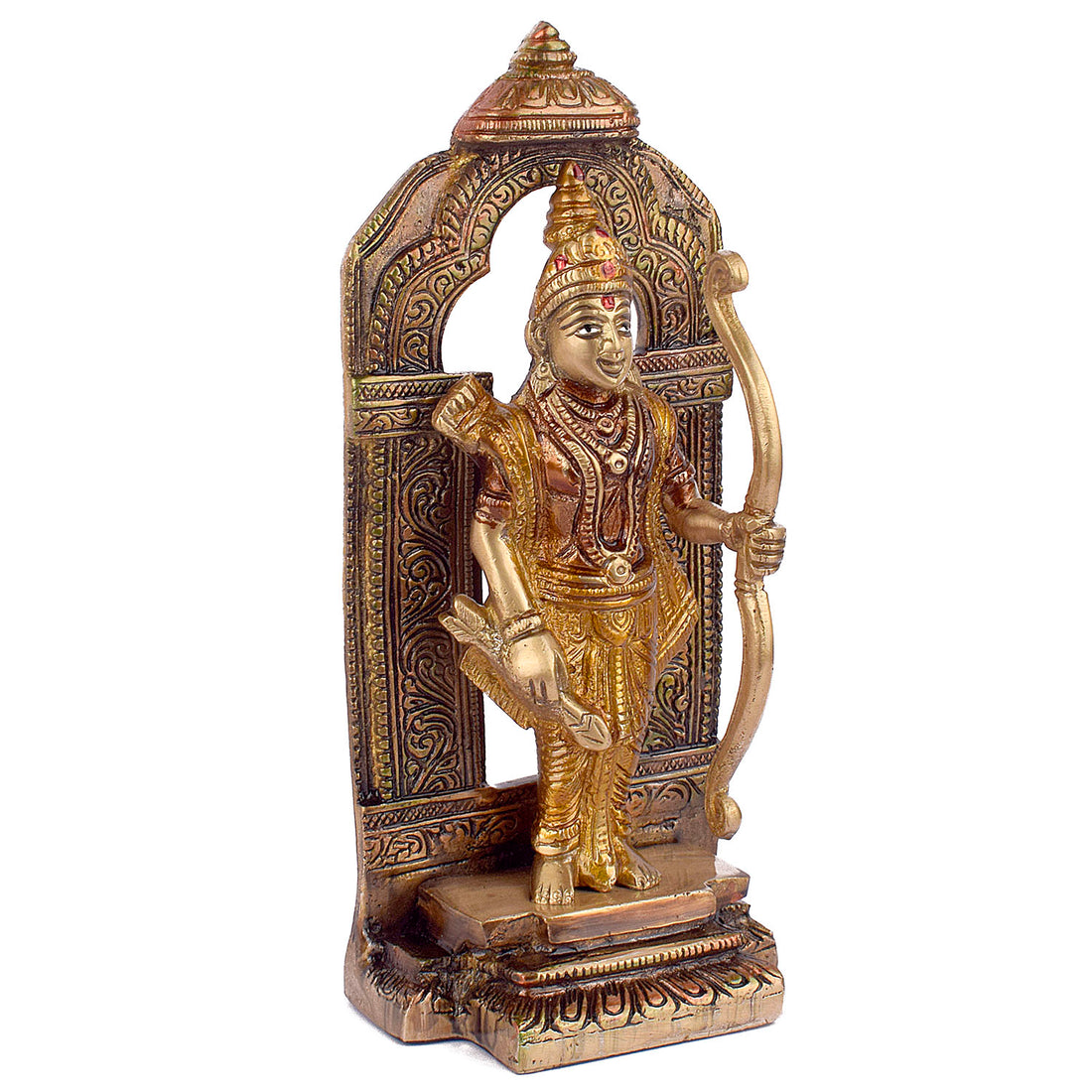 8.3 Inch Brass Ram Idol with Bow in Colored