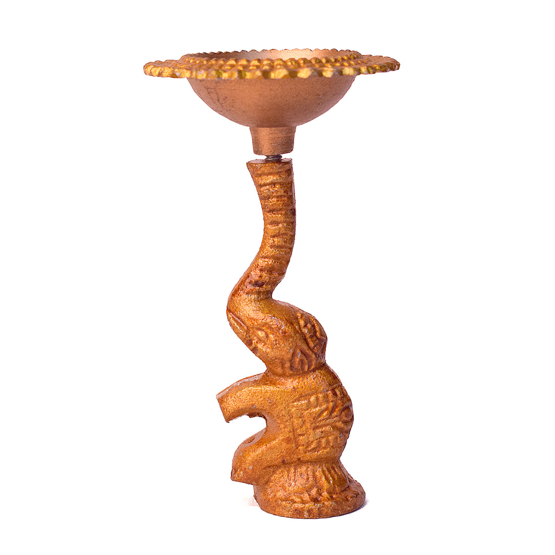 Multicolor Elephant Diya Metal Table Dia Laxmi Candle Tea Light Holder (Pack of 2)