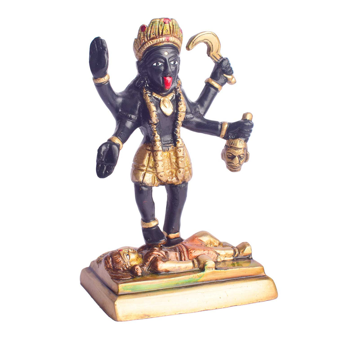 5.9 Inch Brass Kali Mata Sculpture