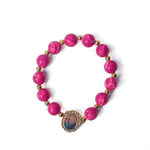 Round Pearl Bracelet with Jai Guruji Swaroop Handmade Bracelets for Men and Women