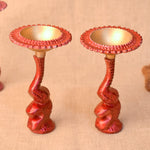 Multicolor Elephant Diya Metal Table Dia Laxmi Candle Tea Light Holder (Pack of 2)