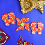 Traditional Auspicious Laxmi Feet and Swastik Stickers
