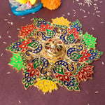 Exquisite Peacock Flower Design Kumkum Container