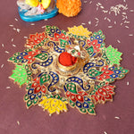 Exquisite Peacock Flower Design Kumkum Container