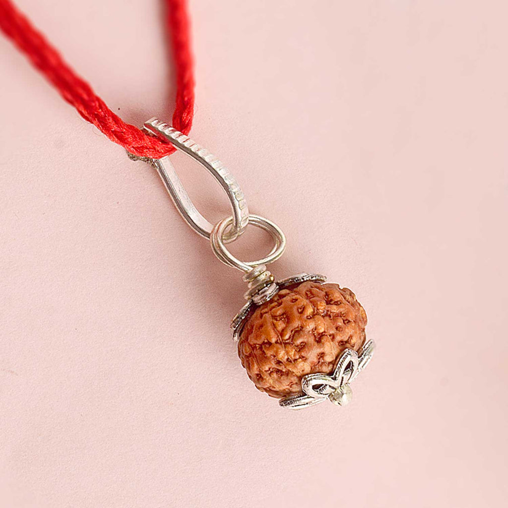 Certified 10 Mukhi Rudraksha Pendant with metal capping for peace and protection. India’s Premium Rudraksha Jap Mala Store- www.satvikstore.in
