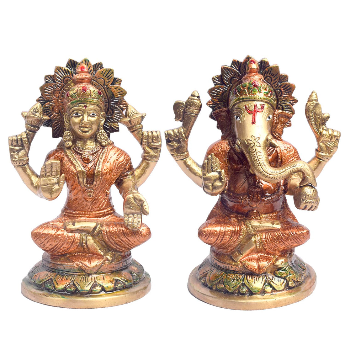 5.5 Inch Premium Handcrafted Lakshmi Ganesh Idol