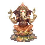 7.5 Inch Auspicious Lakshmi Ganesha Statue in Brass