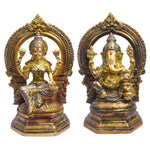 9.3 Inch Traditional Brass Lakshmi Ganesh Murti