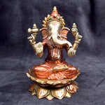 6.1 Inch Sacred Brass Lakshmi Ganesh Idol for Home Temple