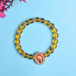 Round Pearl Bracelet with Jai Guruji Swaroop Handmade Bracelets for Men and Women
