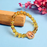Round Pearl Bracelet with Jai Guruji Swaroop Handmade Bracelets for Men and Women