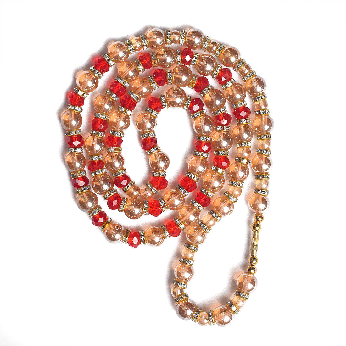 Radiant Elegance Golden Pearl Beads Mala Necklace