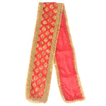 Red Printed Ganpati Idol Patka with Gold Lace and Tassels - 32 Inch