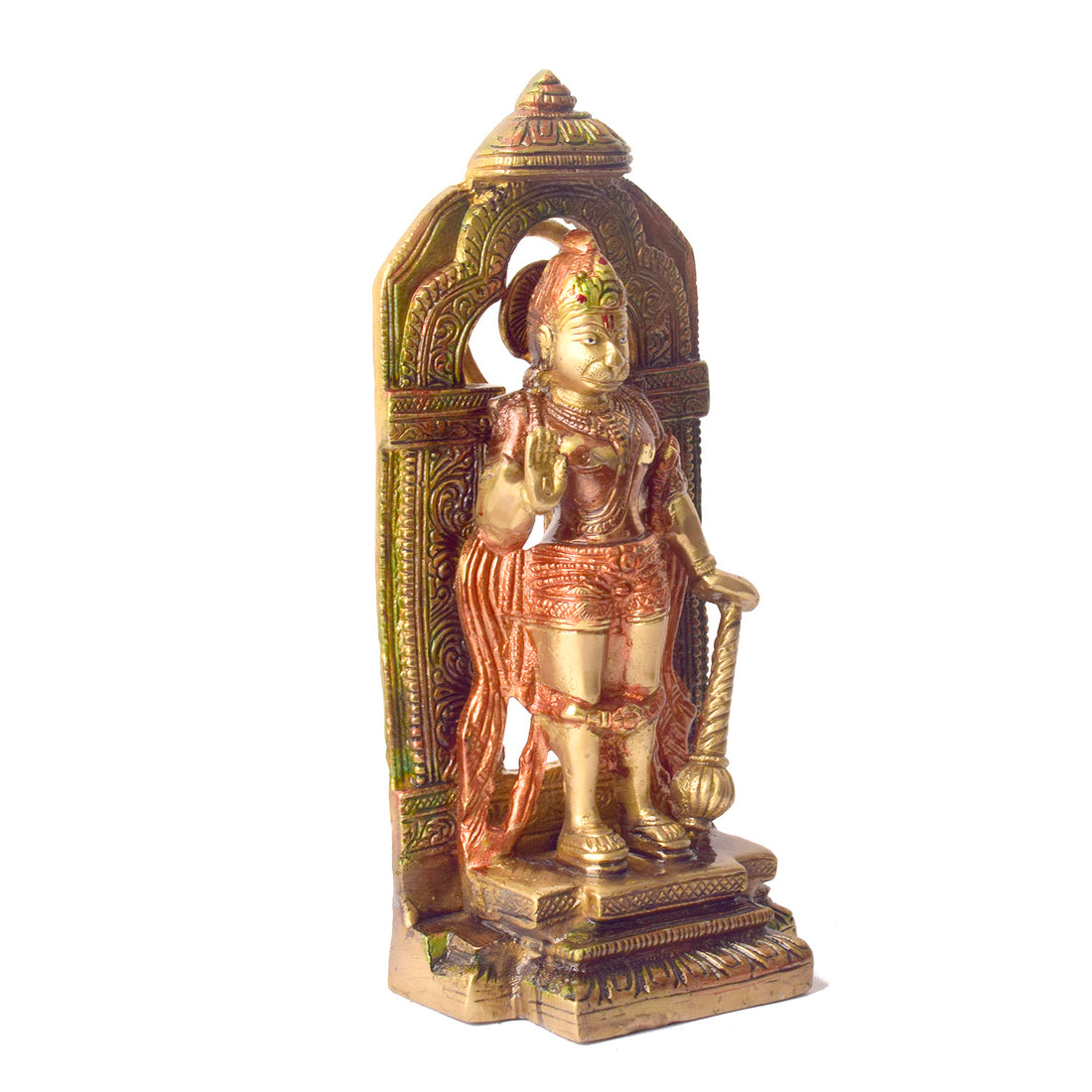 8.4 Inch Elegant Brass Hanuman Idol in Standing Pose
