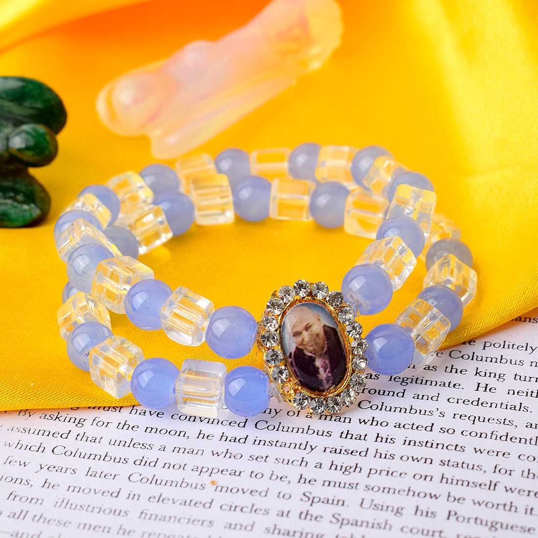 Mystic Cerluen Blue And White Guru Ji Bracelets