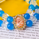 Soulful Strands Sky Blue and White Guru Ji Bracelets