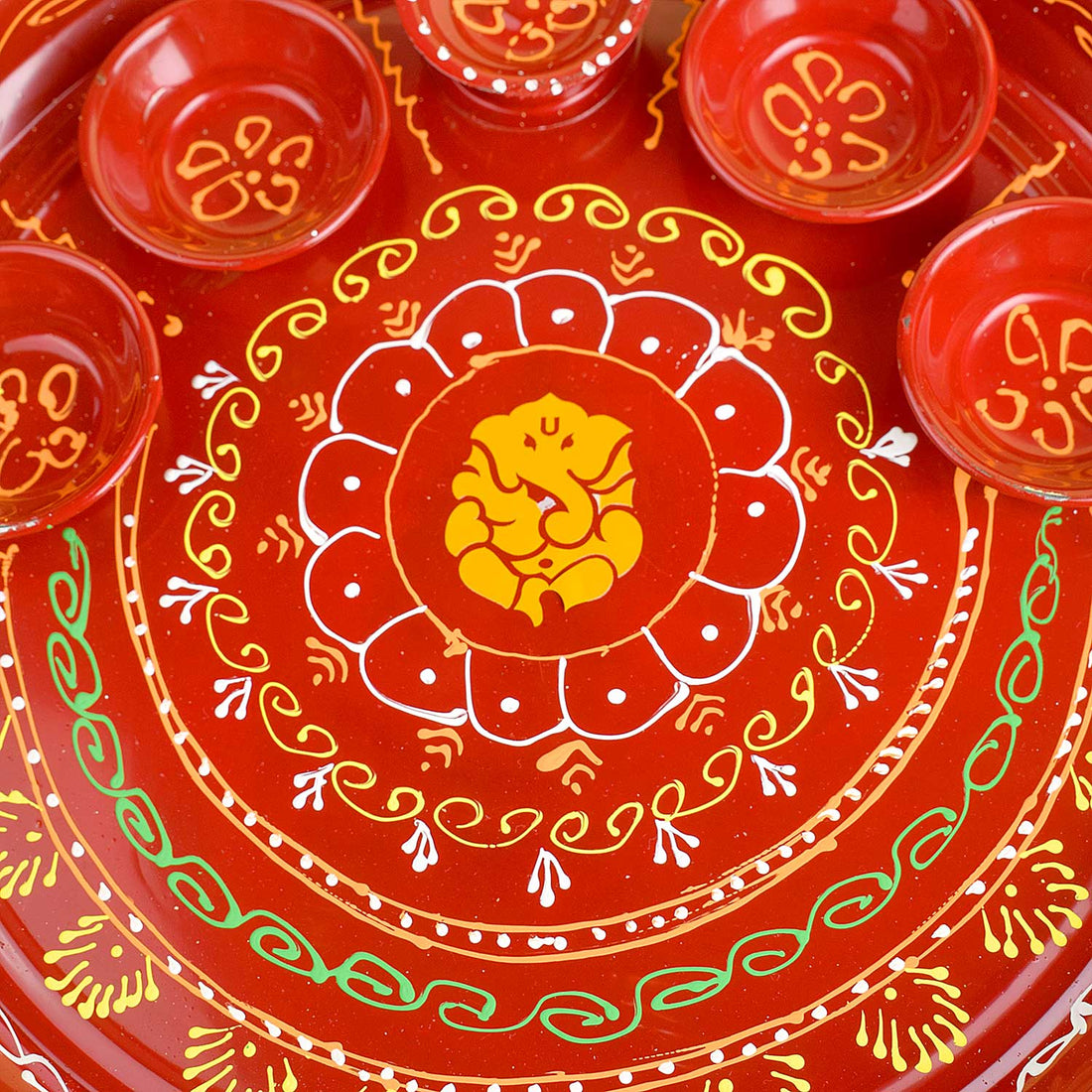 10 Inch Stainless Steel Aarti Thali Set (Ganpati Design)