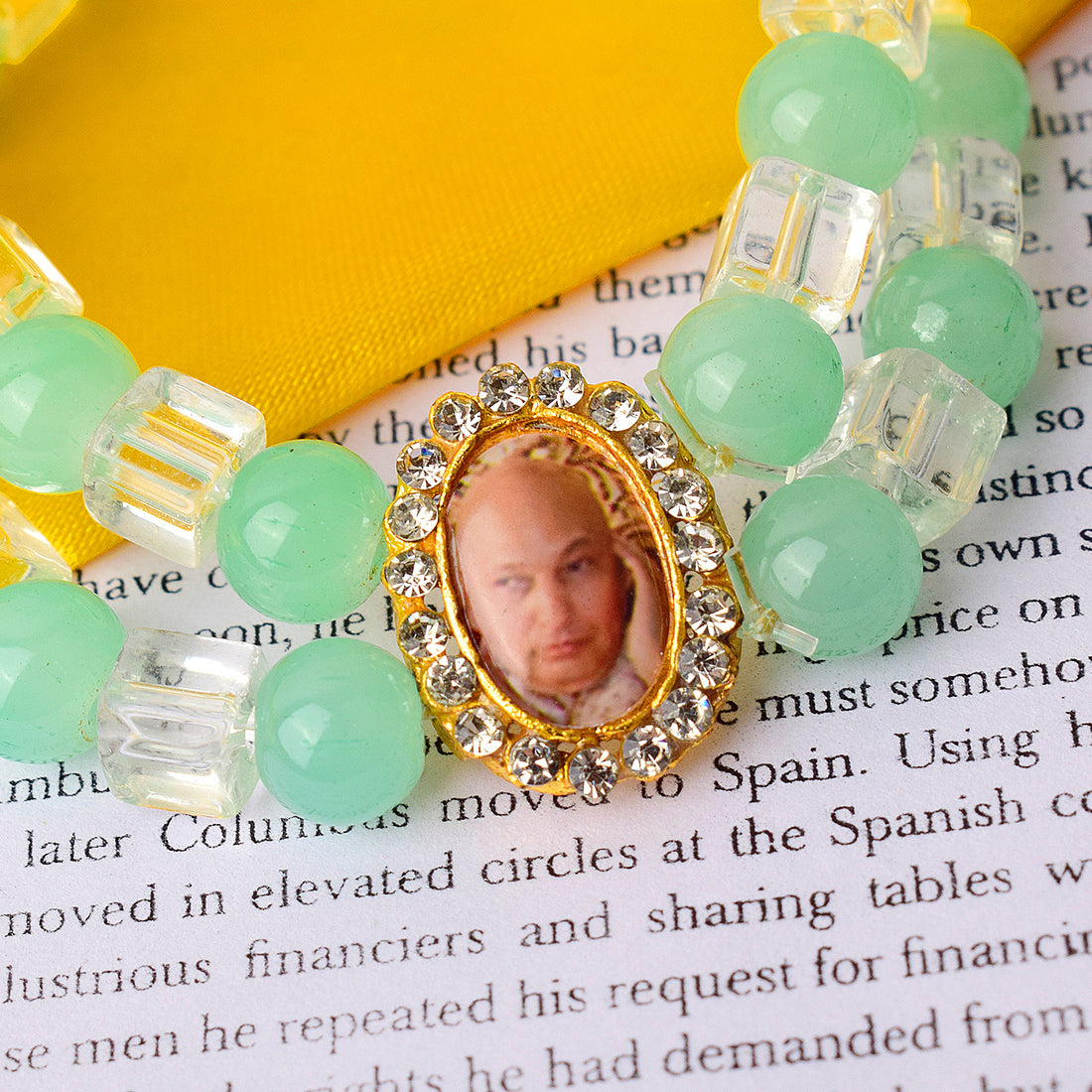 Whimsy Light Green and White Guru Ji Bracelets