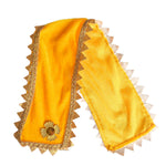 Premium Yellow Velvet Ganpati Patka with Gold Trim 15 Inch