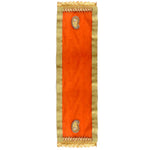 Orange Velvet Ganpati Idol Patka with Gold Border - 22 Inch