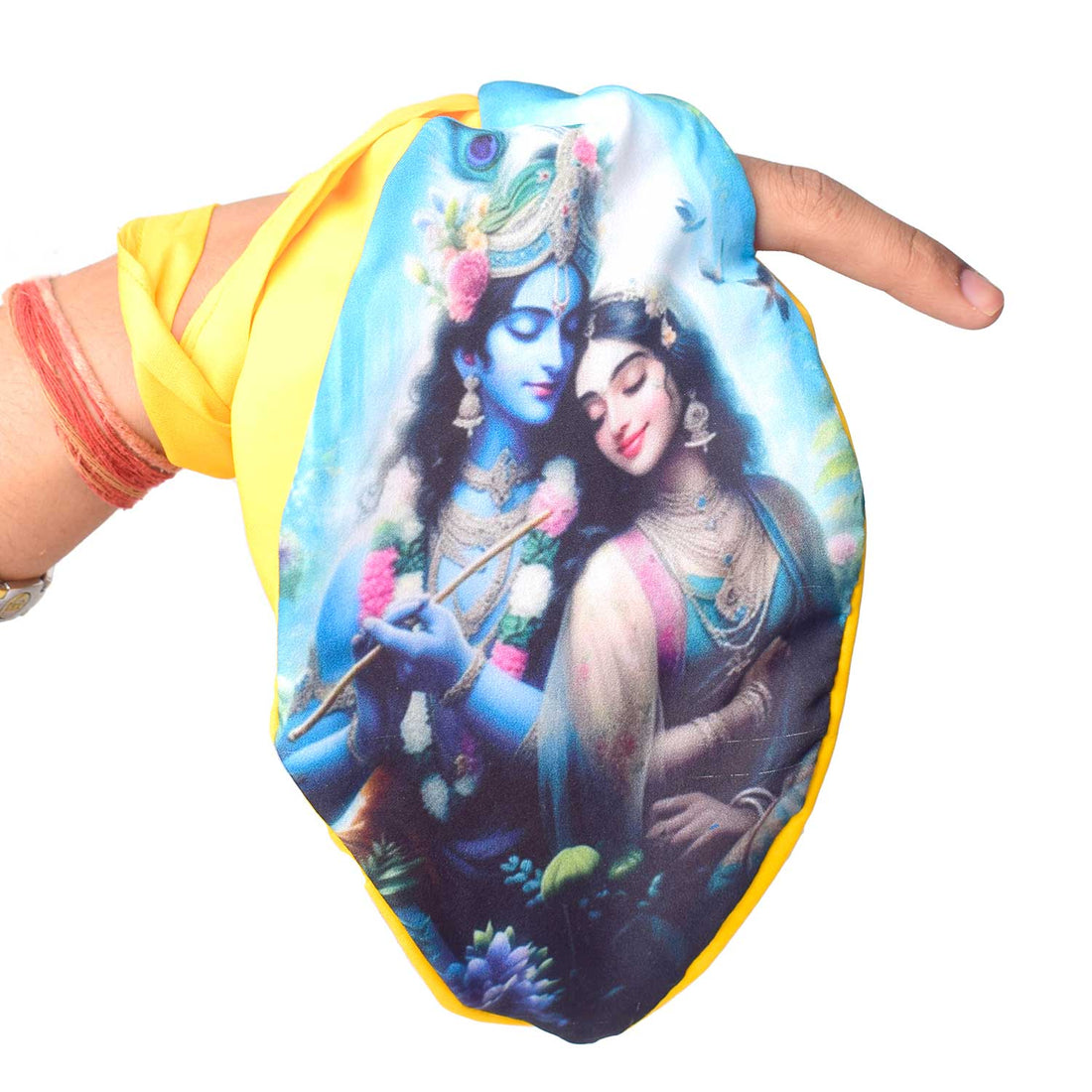 100% Cotton Radha Krishna Photo Jap Mala Bag  (Assorted)