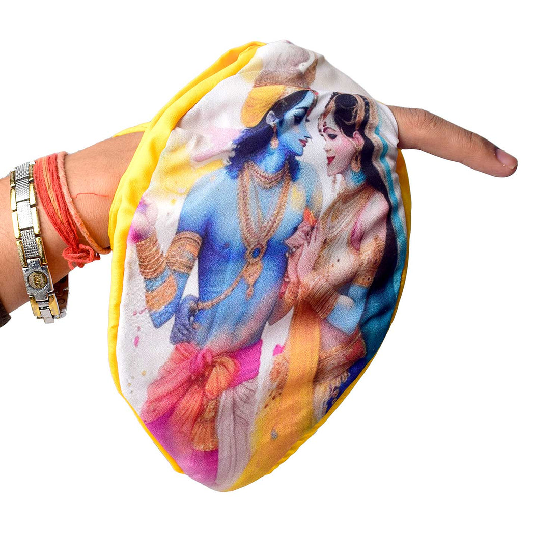 100% Cotton Radha Krishna Photo Jap Mala Bag  (Assorted)