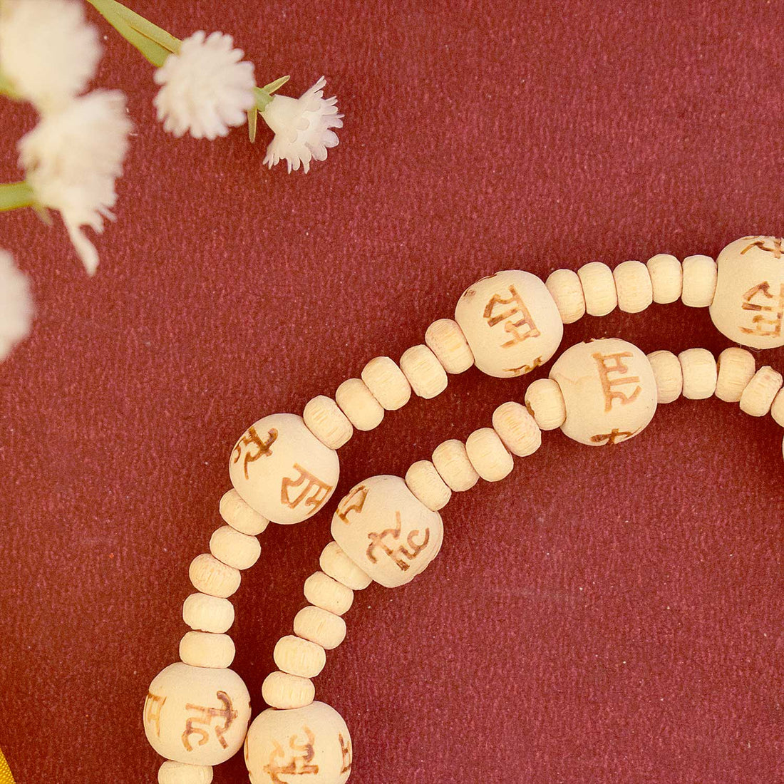Wooden Mala With Radha Krishna Locket