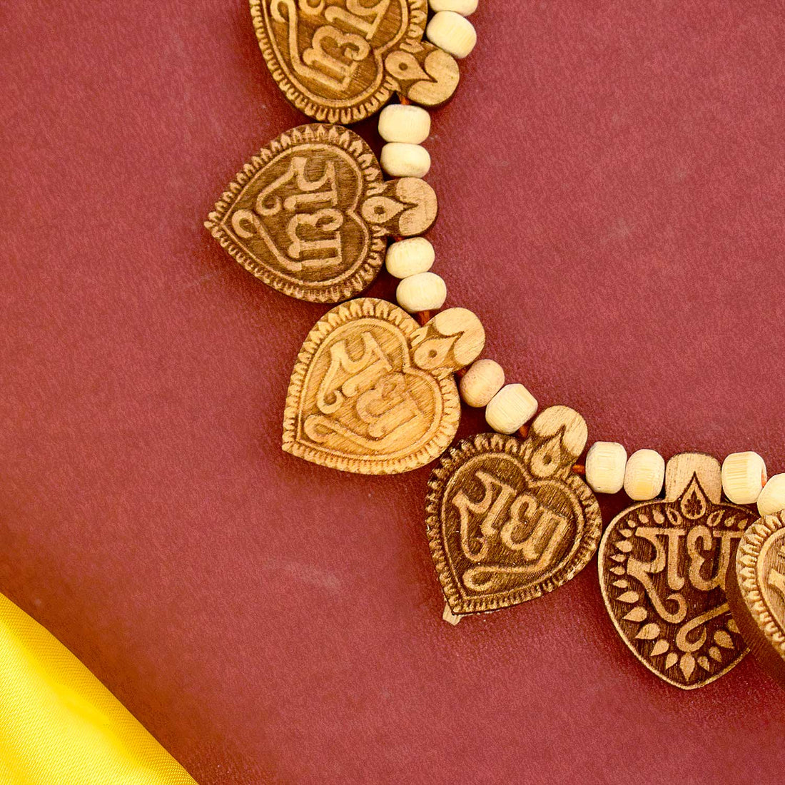100% Original Tulsi Stems Beads with Wooden Radha Locket