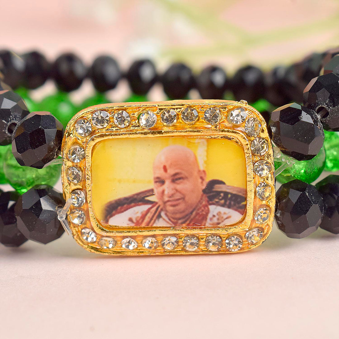 Black & Green Triple Layer Guruji Swaroop Bracelet