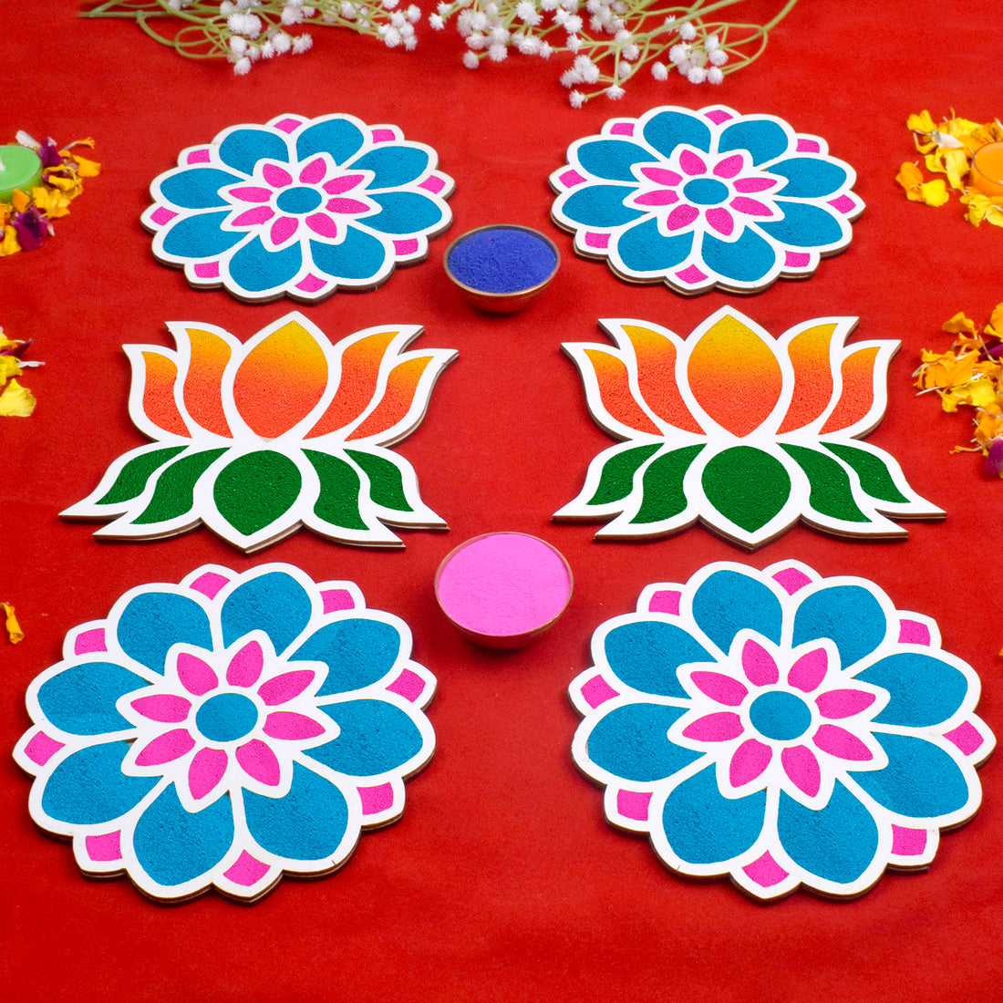 6-Inch Reusable Rangoli Stencils for DIY Decor: Perfect for Navratri and Pongal