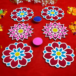 6-Inch Reusable Rangoli Stencil Set of 6 for Festive Decor
