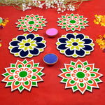 6-Inch Reusable Rangoli Stencils Set for Festive Decor Set of 6
